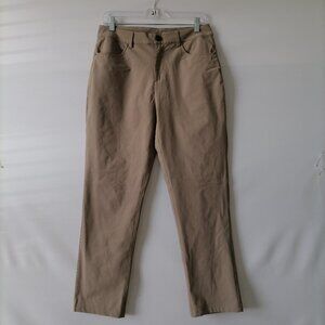 Libin Womens Beige High Rise Straight Leg Athletic Taper khaki Pants Size 8